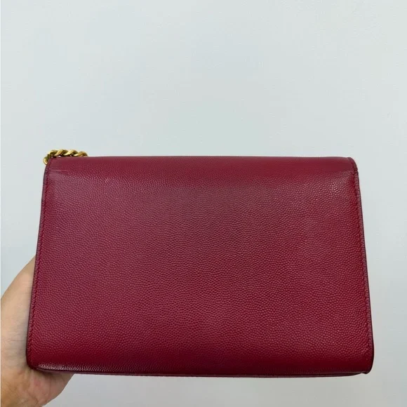 Saint Laurent Burgundy Shoulder Bag with Gold Chain - Picture 6 of 15